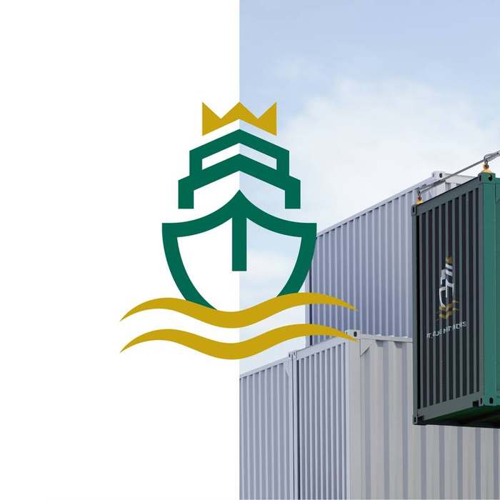 Desain logo RMI Cargo perusahaan logistik oleh Hiipot Creative Labs